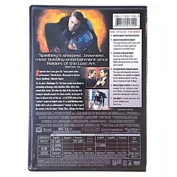 Steven Spielberg’s “Minority Report” (2002) – 2-Disc DVD (Tom Cruise) - Picture 3 of 7